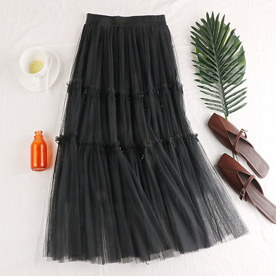 Fusta de dama eleganta in patru culori - cu tul