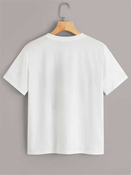 Tricou de dama modern cu aplicatie in alb