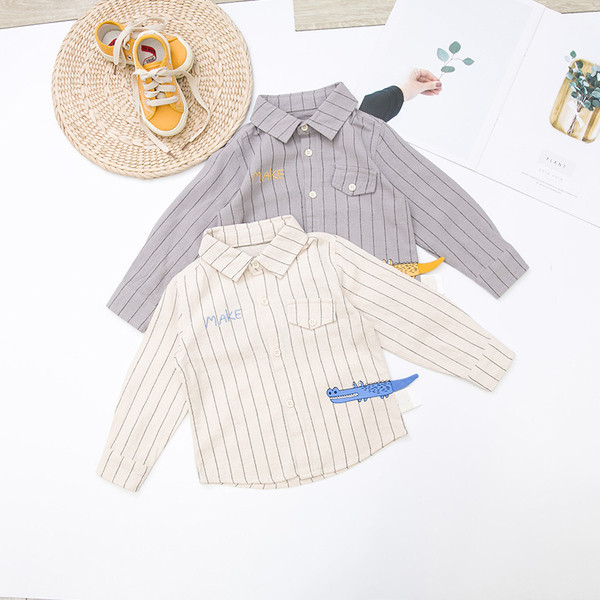 Bluză modernă pentru copii în dungi - două culori pentru băieți