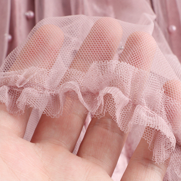 Fusta de dama moderna in trei culori cu perle si tul