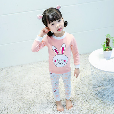 Pijamale pentru fete pentru copii cu aplicație în albastru și roz