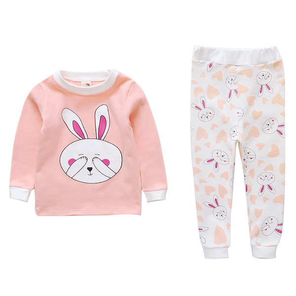 Pijamale pentru fete pentru copii cu aplicație în albastru și roz