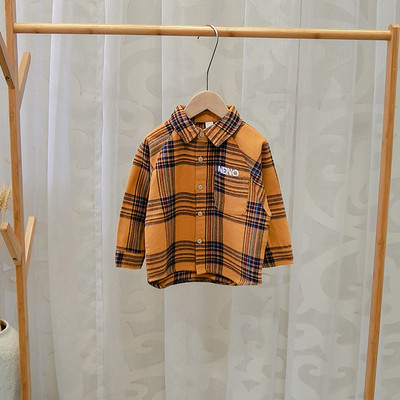 Cămașă modernă pentru copii în roșu și portocaliu pentru băieți