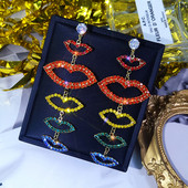 Cercei topici dama - cu pietre colorate