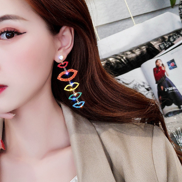 Cercei topici dama - cu pietre colorate