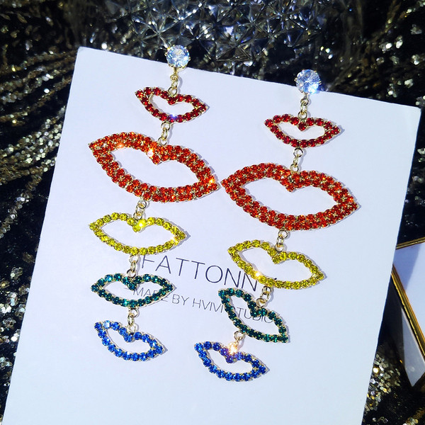 Cercei topici dama - cu pietre colorate