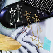 Cercei lungi de dama - de culoare auriu si argintiu