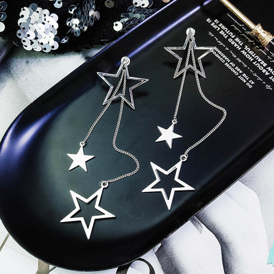 Cercei lungi de dama - de culoare auriu si argintiu