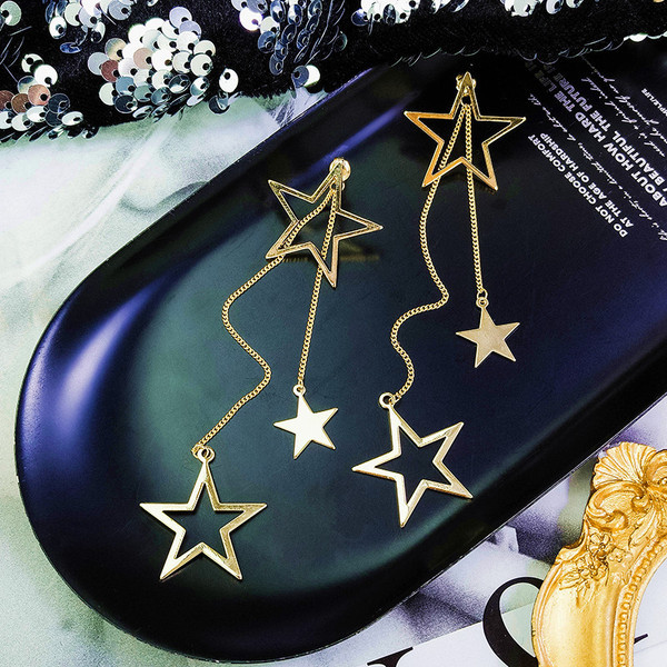 Cercei lungi de dama - de culoare auriu si argintiu