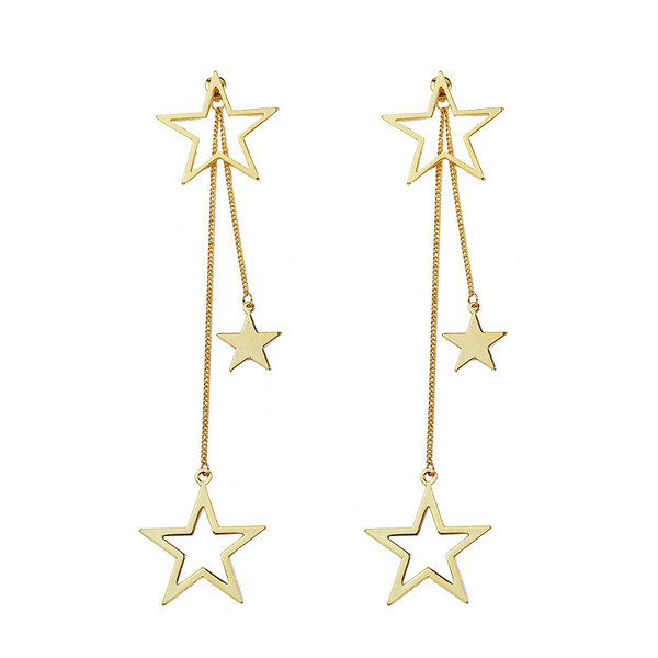 Cercei lungi de dama - de culoare auriu si argintiu