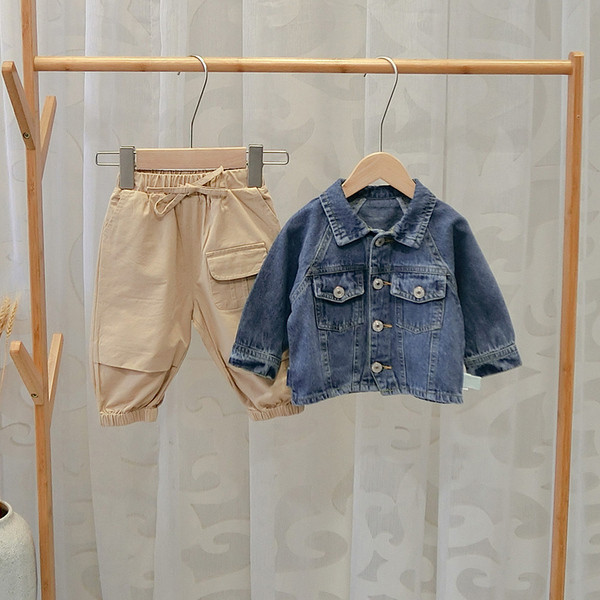 Jachetă de blugi pentru copii modernă pentru băieți în albastru