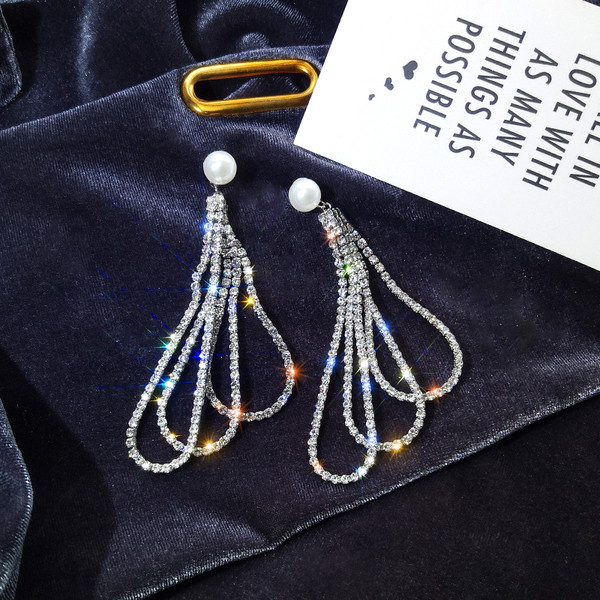 Cercei de dama cu pietre de culoare auriu si argintiu