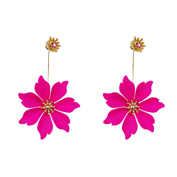 Cercei de dama actuali in forma de floare in trei culori