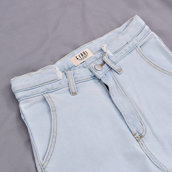 Blugi lungi de dama moderni cu talie inalta si buzunar in albastru