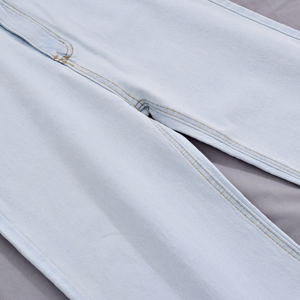 Blugi lungi de dama moderni cu talie inalta si buzunar in albastru