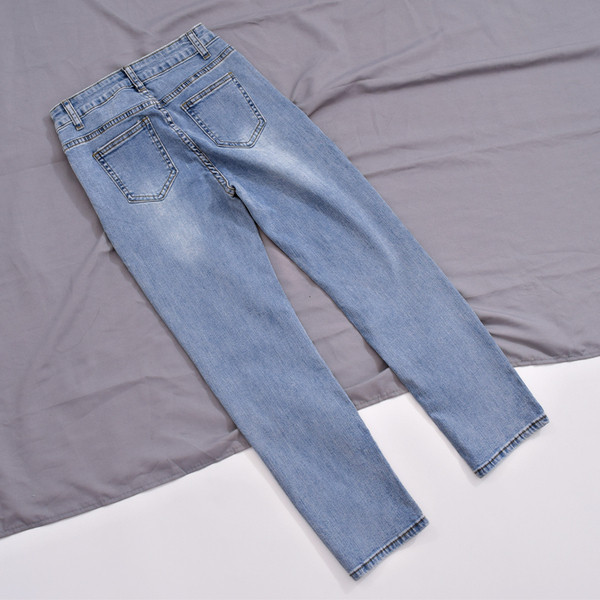 Blugi lungi casual de damă în negru și albastru