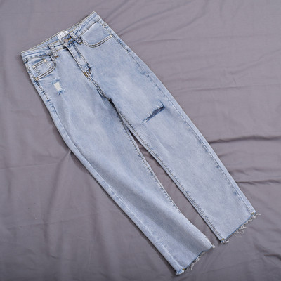 Дамски ежедневни дънки с разкъсан десен в три цвята