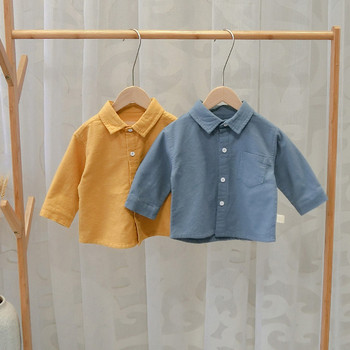 Нов модел детска риза за момчета с копчета в няколко цвята