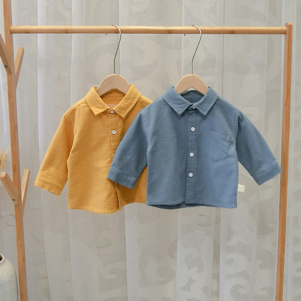 Új modell gyerek ing fiúknak gombokkal több színben