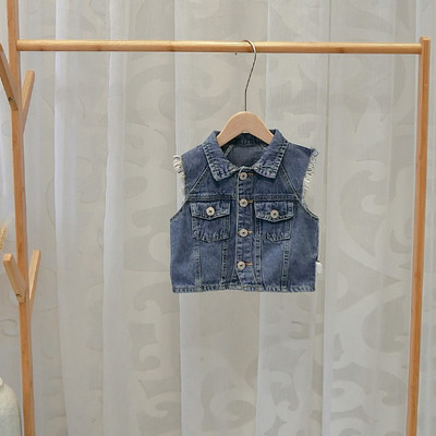 Model nou de vestă pentru copii pentru băieți de culoare albastră