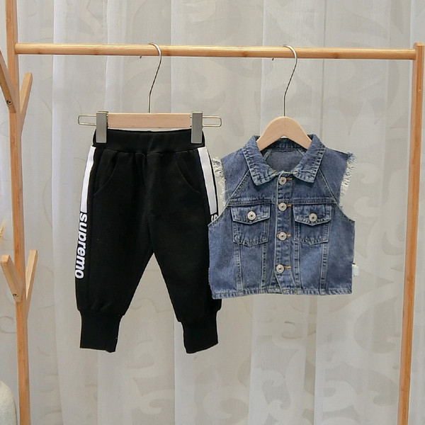 Model nou de vestă pentru copii pentru băieți de culoare albastră