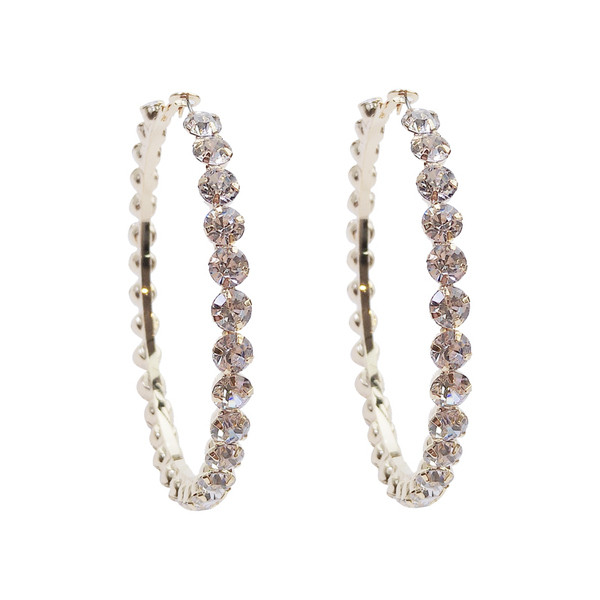 Cercei moderni de dama cu forma rotunda in doua culori