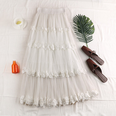 Fusta de dama moderna in mai multe culori cu talie inalta si tul