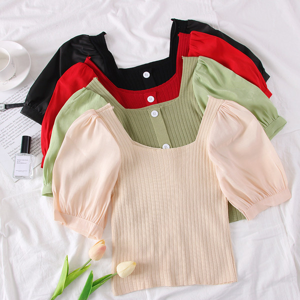 Bluză de damă modernă în cinci culori cu nasturi