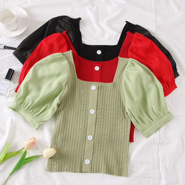 Bluză de damă modernă în cinci culori cu nasturi