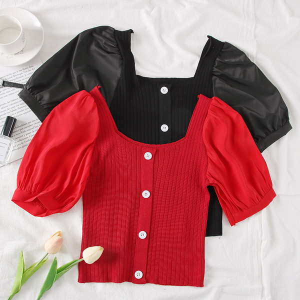 Bluză de damă modernă în cinci culori cu nasturi