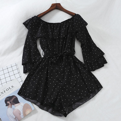 Salopetă scurtă de damă modernă cu mâneci lungi în trei culori