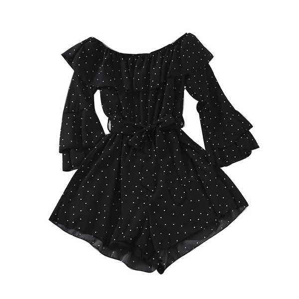 Salopetă scurtă de damă modernă cu mâneci lungi în trei culori