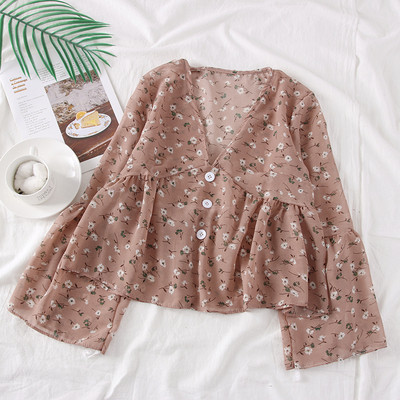 Cămașă modernă de damă în trei culori cu motive florale