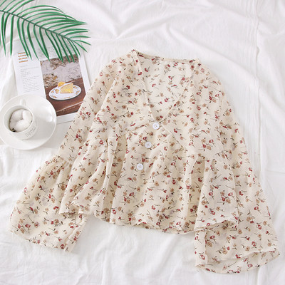 Cămașă modernă de damă în trei culori cu motive florale