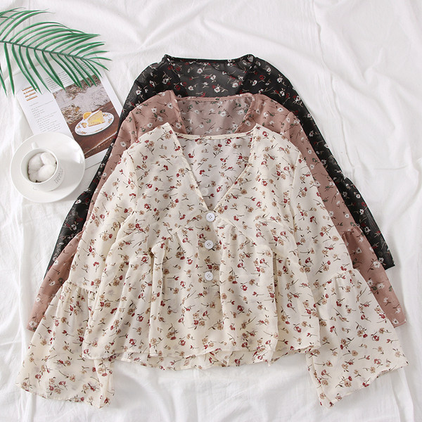 Cămașă modernă de damă în trei culori cu motive florale