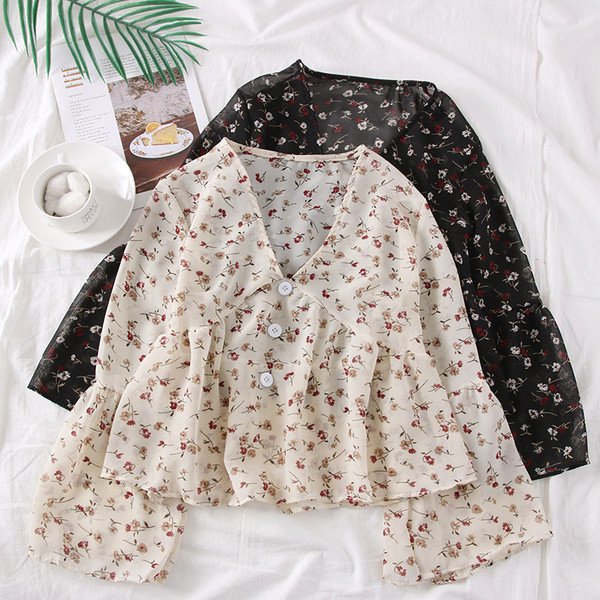 Cămașă modernă de damă în trei culori cu motive florale