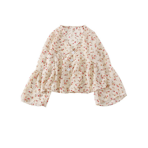 Cămașă modernă de damă în trei culori cu motive florale