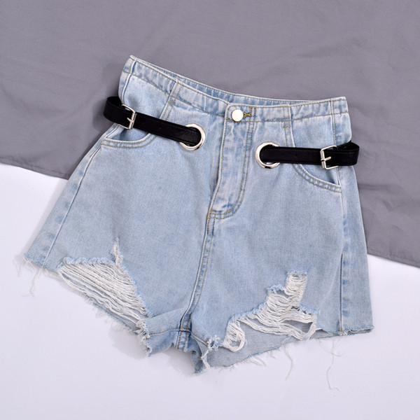 Blugi casual de dama cu talie inalta si curea