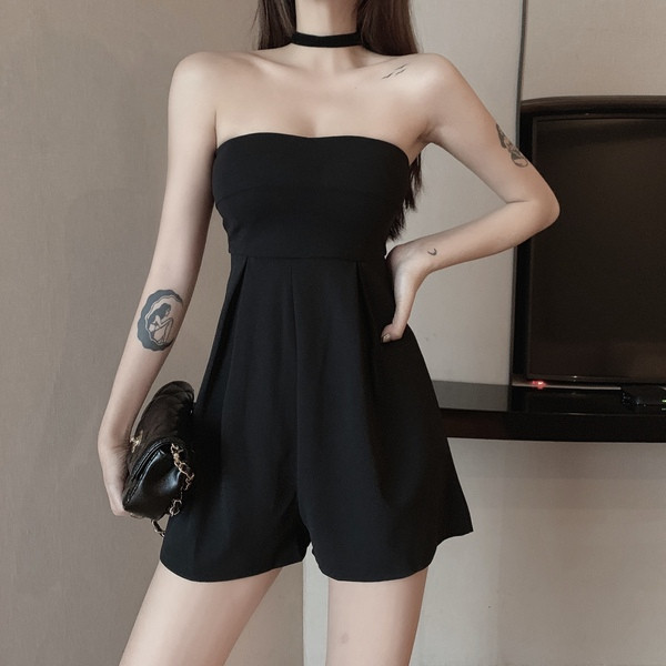 Salopete de dama moderne in doua culori - verde si negru