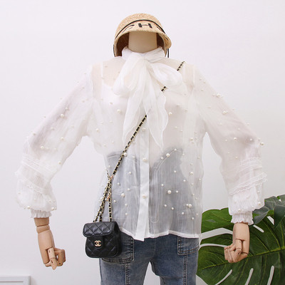 Cămașă elegantă de damă cu mâneci lungi în alb, gri, roz și negru