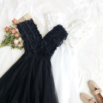 Rochie moderna de dama scurta cu tul in trei culori