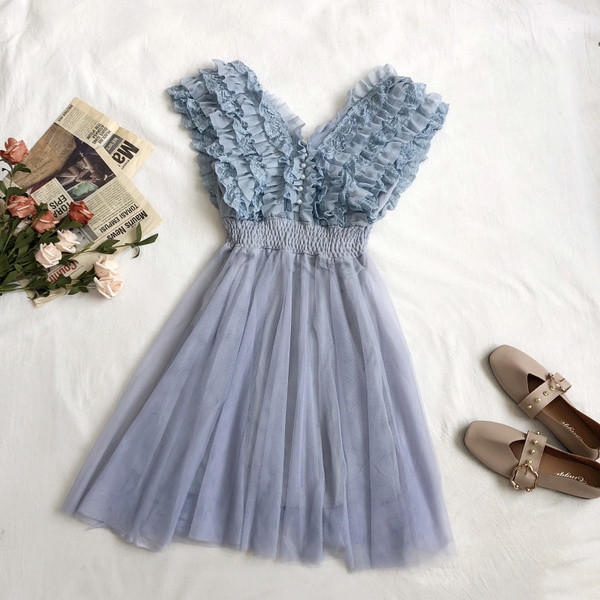 Rochie moderna de dama scurta cu tul in trei culori