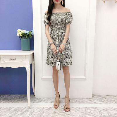 Rochie de dama cu buline cu maneci scurte in mai multe culori