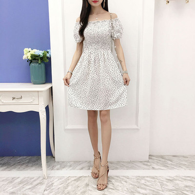 Rochie de dama cu buline cu maneci scurte in mai multe culori