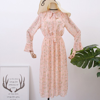 Rochie de dama model nou cu motive florale si cravate - mai multe culori