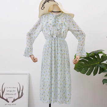 Rochie de dama model nou cu motive florale si cravate - mai multe culori