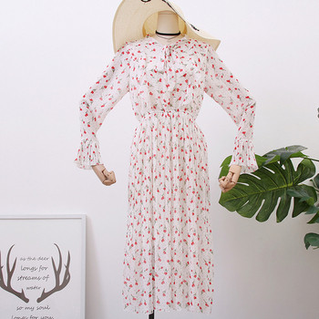 Rochie de dama model nou cu motive florale si cravate - mai multe culori