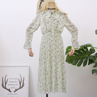 Rochie de dama model nou cu motive florale si cravate - mai multe culori