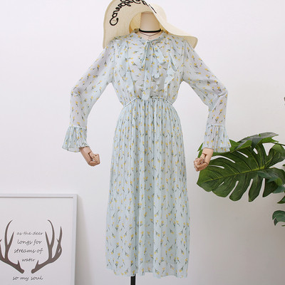 Rochie de dama model nou cu motive florale si cravate - mai multe culori