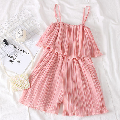 Salopeta de dama moderna cu bretele subtiri in patru culori